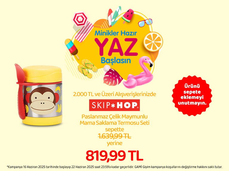 2.000 ₺ ve üzeri tüm alışverişlerde Skip Hop Termos %50 indirim