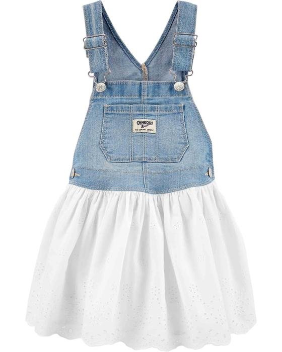 Küçük Kız Çocuk Denim Salopet Elbise Mavi 192136757528 | Carter’s