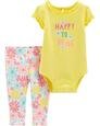 Kız Bebek Çiçek Desenli Body Pantolon Set 2'li Paket Sarı 192136791836 | Carter’s