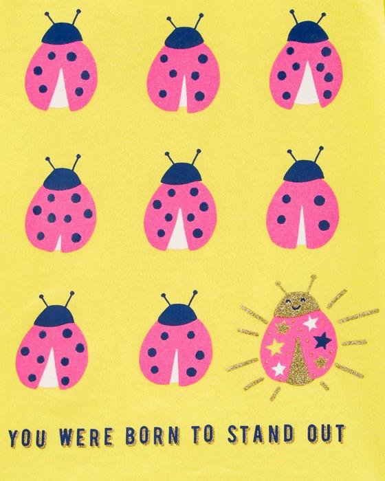 Kız Çocuk Uğur Böceği Desenli Kısa Kollu Tişört Sarı 192136867005 | Carter’s