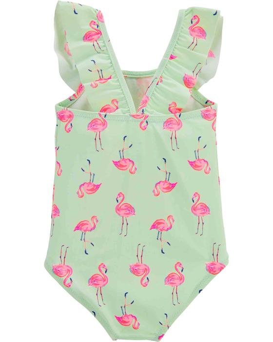 Kız Çocuk Flamingo Desenli Mayo Yeşil 192136981503 | Carter’s