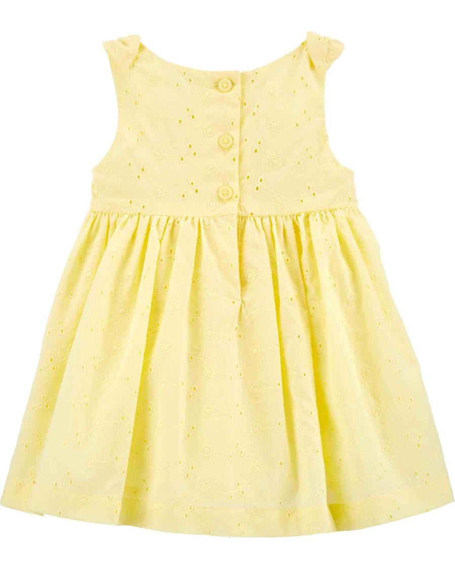 Kız Bebek Fisto Kolsuz Elbise Sarı 194133019616 | Carter’s
