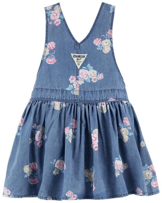 Kız Çocuk Çiçek Desenli Denim Salopet Elbise Mavi 194135105065 | Carter’s