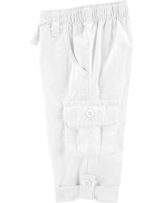 Erkek Bebek Paça Kıvırma Detaylı Pantolon Beyaz 194133019203 | Carter’s