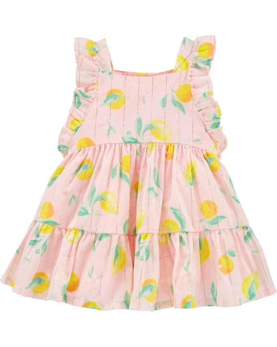 Kız Bebek Limon Desenli Kolsuz Elbise Pembe 194133020261 | Carter’s