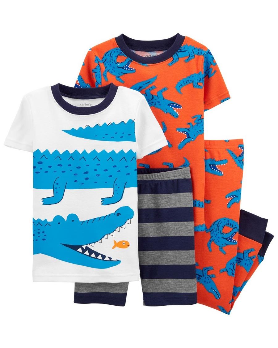 Erkek Çocuk Timsah Baskılı Pijama 4'lü Paket 194133959707 | Carter’s