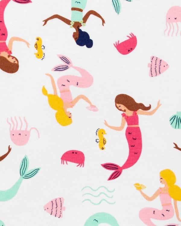  Kız Bebek Deniz Kızı Desenli Pijama 4'lü Paket