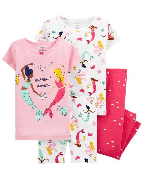 Kız Bebek Deniz Kızı Desenli Pijama 4'lü Paket 194135060043 | Carter’s