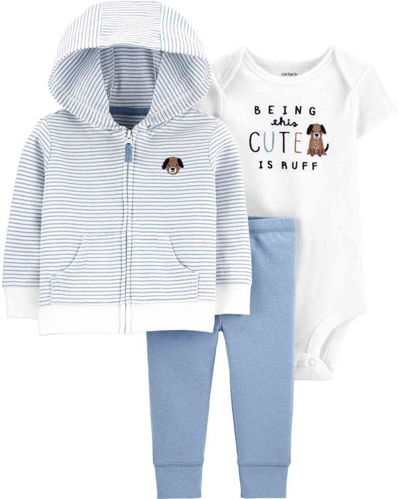 Erkek Bebek Kapüşonlu Body, Pantolon ve Sweatshirt Set 3'lü Paket 194133362491 | Carter’s