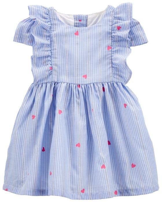 Kız Bebek Kalp Desenli Kolsuz Elbise Mavi 194133999147 | Carter’s