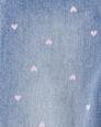 Kız Çocuk Kalp Desenli Denim Salopet Mavi 194135115170 | Carter’s