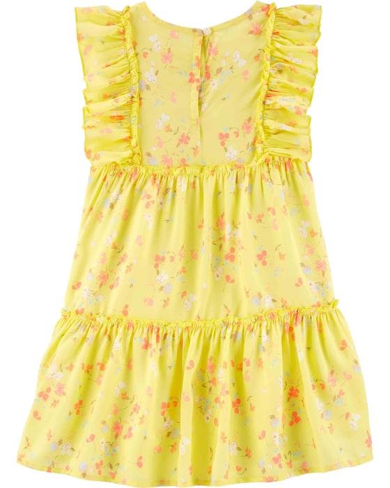 Kız Bebek Çiçekli Kolsuz Elbise Sarı 192136857273 | Carter’s