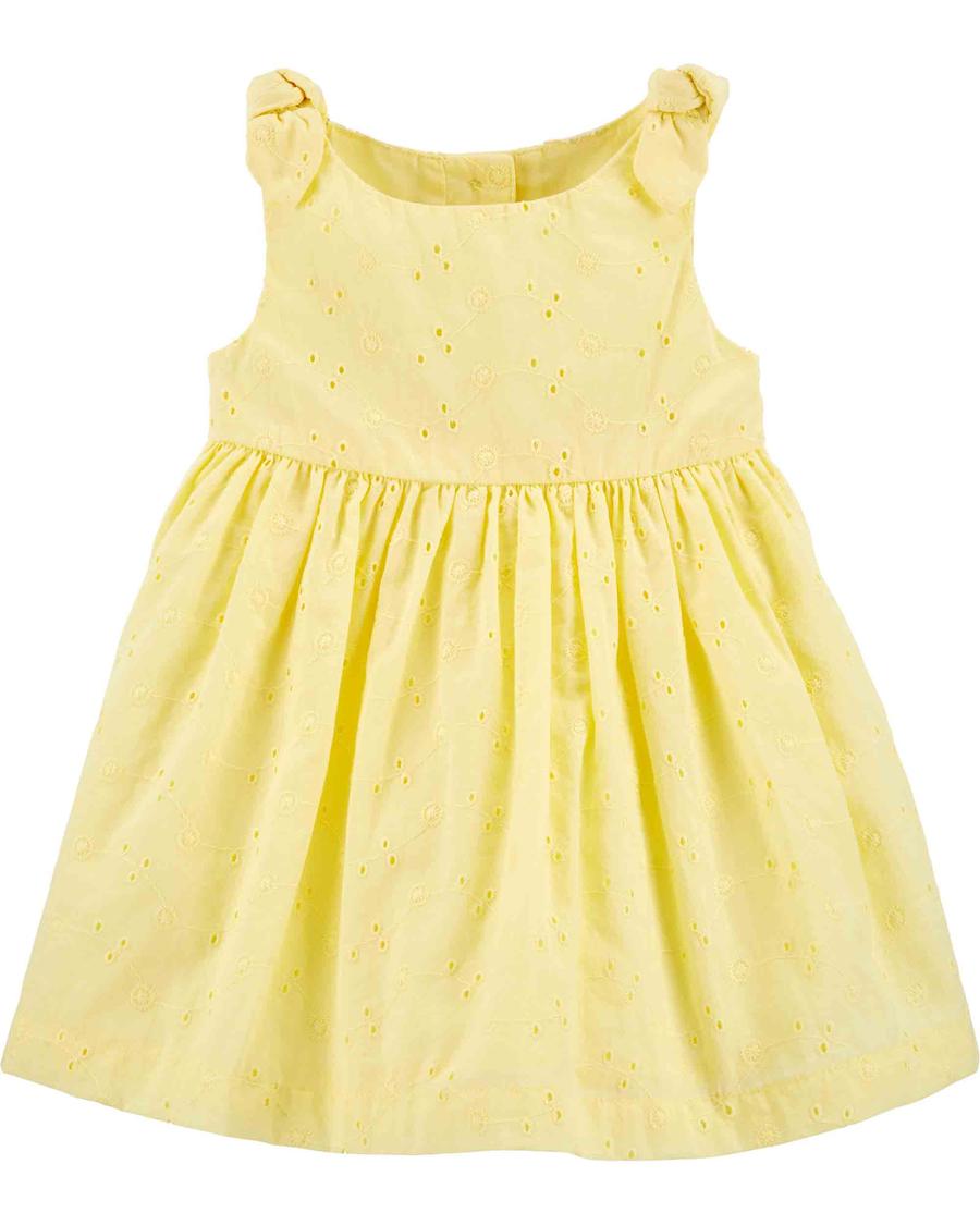 Kız Bebek Fisto Kolsuz Elbise Sarı 194133019616 | Carter’s