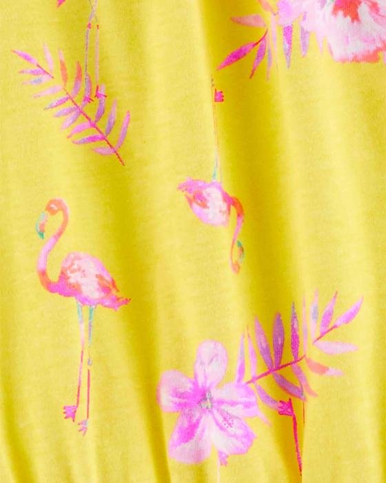 Kız Çocuk Flamingo Desenli Tulum Sarı 194133049774 | Carter’s