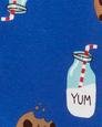 Erkek Bebek Süt ve Kurabiye Desenli Uzun Kollu Uyu&Oyna Tulum Lacivert 194133970719 | Carter’s