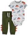 Erkek Bebek Dinozor Baskılı Body Pantolon Set 2'li Paket 194135059801 | Carter’s