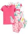 Kız Çocuk Dinozor Desenli Pijama 4'lü Paket 194135115989 | Carter’s