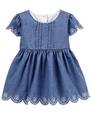 Kız Bebek Nakışlı Denim Elbise Mavi 194133998249 | Carter’s