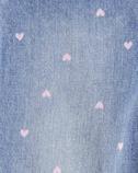 Kız Bebek Kalp Desenli Denim Salopet Mavi 194135074927 | Carter’s