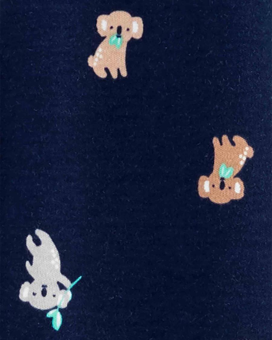  Erkek Bebek Koala Desenli Uzun Kollu Uyu&Oyna Tulum Lacivert