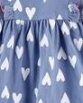 Kız Bebek Kalp Desenli Kolsuz Elbise Mavi 194135012493 | Carter’s