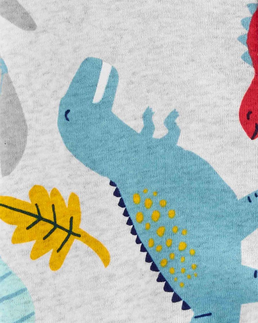  Erkek Bebek Dinozor Desenli Uzun Kollu Uyu&Oyna Tulum