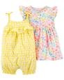 Kız Bebek Çiçekli Kolsuz Elbise Tulum Set 2'li Paket 194135053632 | Carter’s