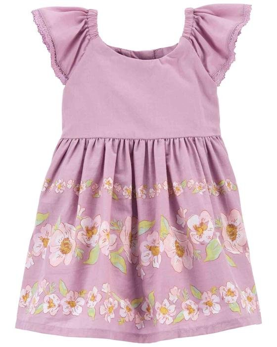 Kız Bebek Çiçekli Kolsuz Elbise Lila 194135100473 | Carter’s
