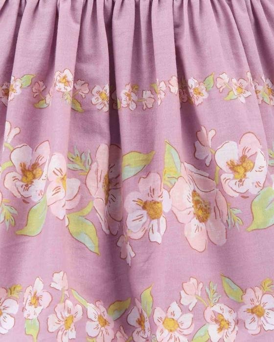 Kız Bebek Çiçekli Kolsuz Elbise Lila 194135100480 | Carter’s