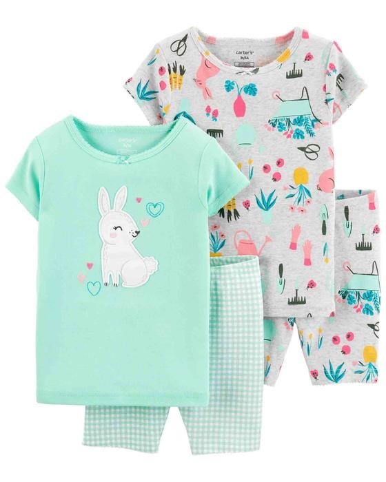Kız Bebek Şortlu Pijama 4'lü Paket 194135033948 | Carter’s