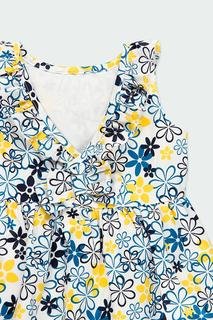 Kız Çocuk Çiçek Desenli Kolsuz Elbise