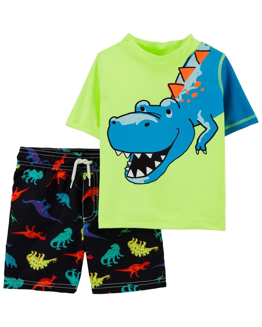 Erkek Bebek Dinozor Baskılı Güneş Koruyucu Mayo Set Sarı 194133852237 | Carter’s