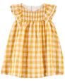 Kız Bebek Ekose Kolsuz Elbise Sarı 194135043466 | Carter’s