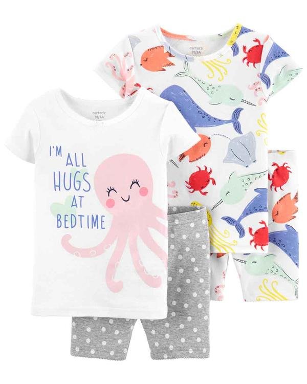  Kız Bebek Şortlu Pijama 4'lü Paket