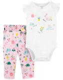 Kız Bebek Çiçekli Kolsuz Body Pantolon Set 2'li Paket 194135097964 | Carter’s