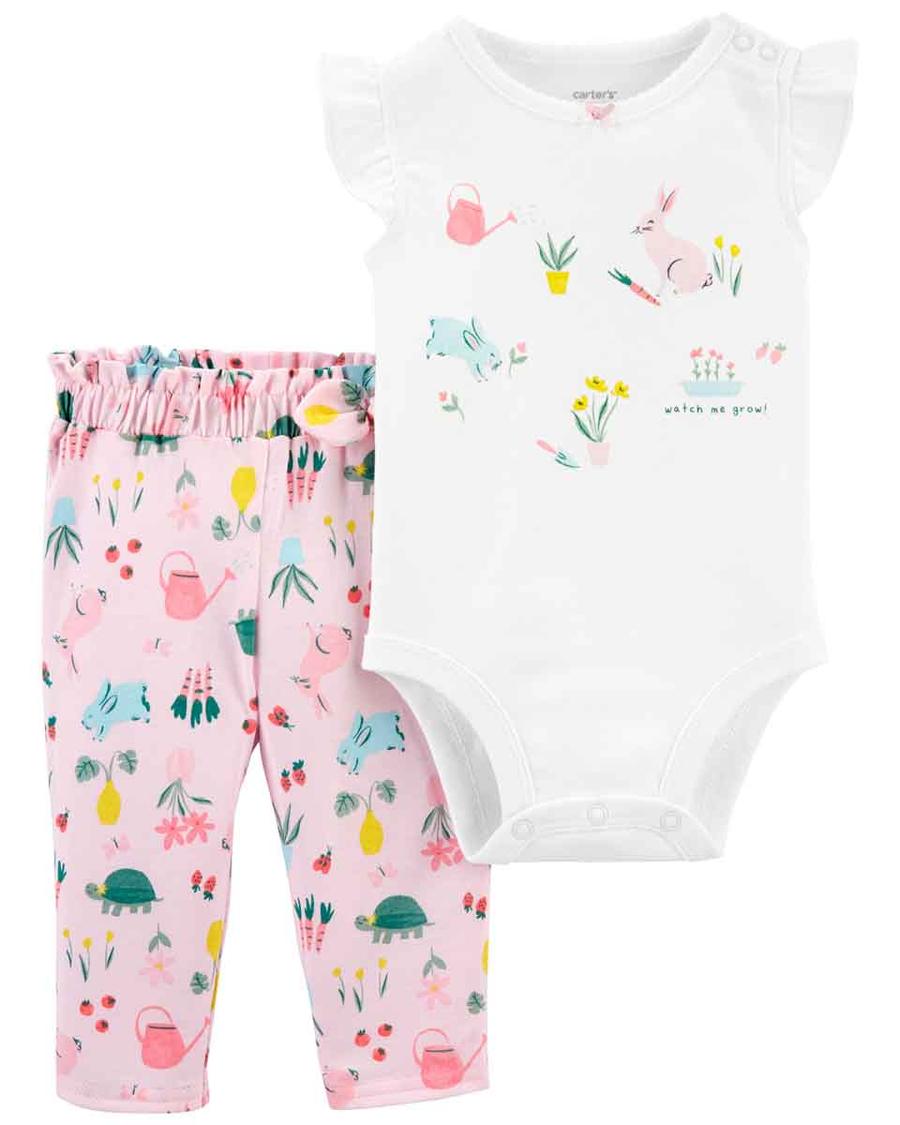 Kız Bebek Çiçekli Kolsuz Body Pantolon Set 2'li Paket 194135097964 | Carter’s