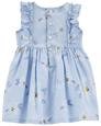 Kız Bebek Çiçekli Kolsuz Elbise Mavi 194135016286 | Carter’s