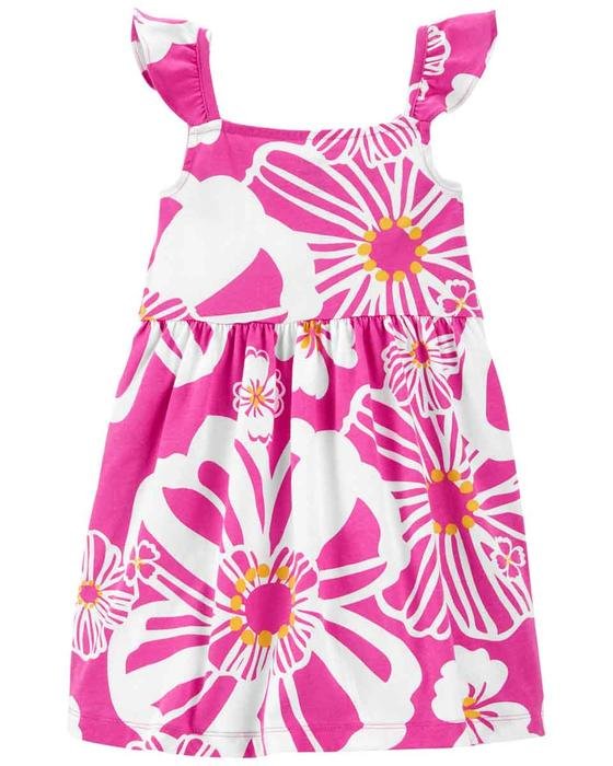 Kız Çocuk Çiçekli Askılı Elbise Pembe 194135230965 | Carter’s