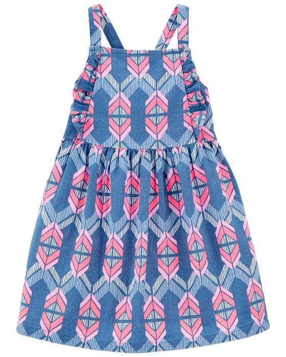 Kız Çocuk Geometrik Desenli Askılı Elbise 194135280014 | Carter’s
