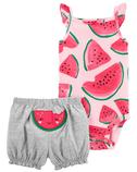 Kız Bebek Karpuz Baskılı Şort Body Set 2'li Paket 194135263512 | Carter’s