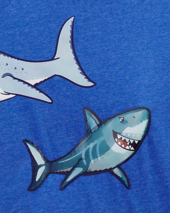 Erkek Çocuk Köpek Balığı Baskılı Kısa Kollu Tişört Mavi 194133836213 | Carter’s