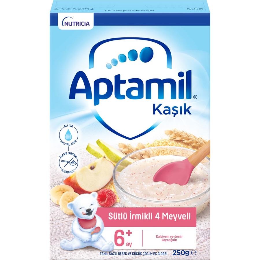  Kaşık Maması 250 gr Sütlü İrmikli 4 Meyveli