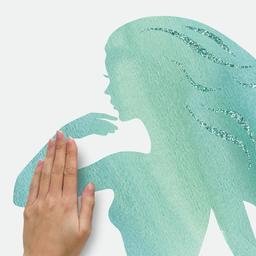  Büyük Boy Duvar Stickerı Pırıltılı Deniz Kızı