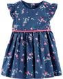 Kız Bebek Çiçek Desenli Günlük Elbise Lacivert 192135451861 | Carter’s
