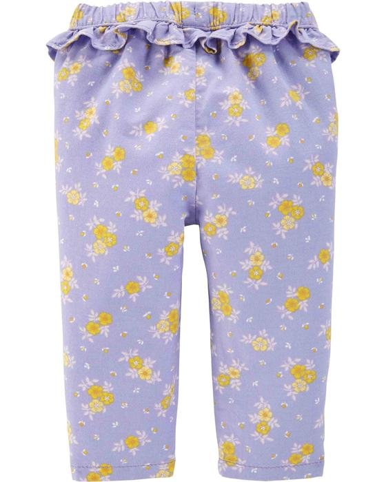 Kız Bebek Çiçek Desenli Pantolon Lila 192136021667 | Carter’s