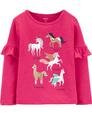 Kız Çocuk Unicorn Desenli Tişört Fuşya 192136165897 | Carter’s