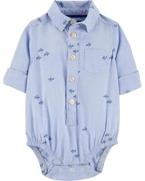 Erkek Bebek Uçak Desenli Body Mavi 194133419713 | Carter’s