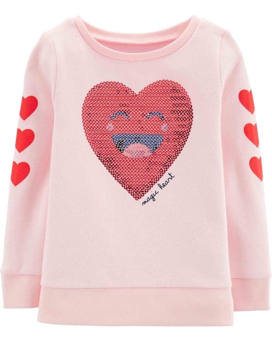 Kız Çocuk Kalp Desenli Tişört Pembe 192135510483 | Carter’s