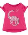 Kız Bebek Dinozor Baskılı Tişört Fuşya 192135632864 | Carter’s