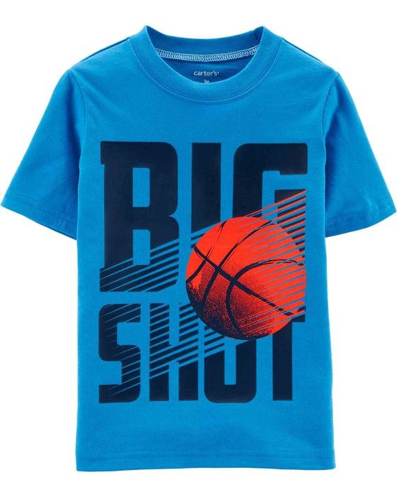 Erkek Bebek Basketbol Baskılı Tişört Mavi 192135613917 | Carter’s